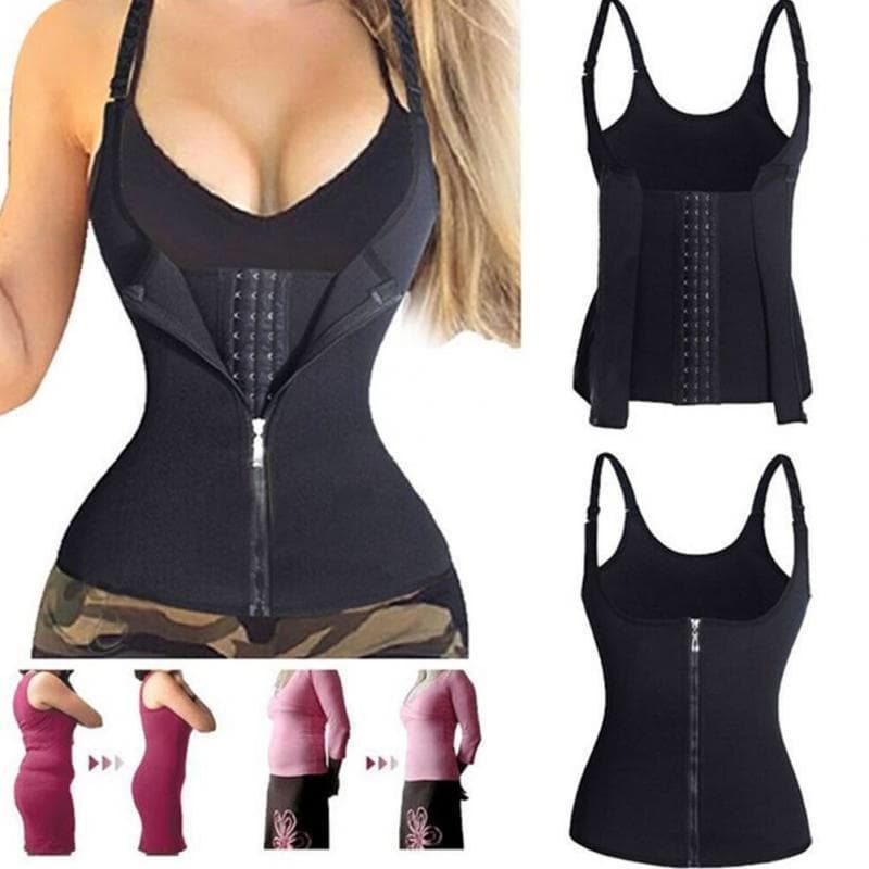 Corset féminin 3 couches en néoprène avec zip et effet minceur
